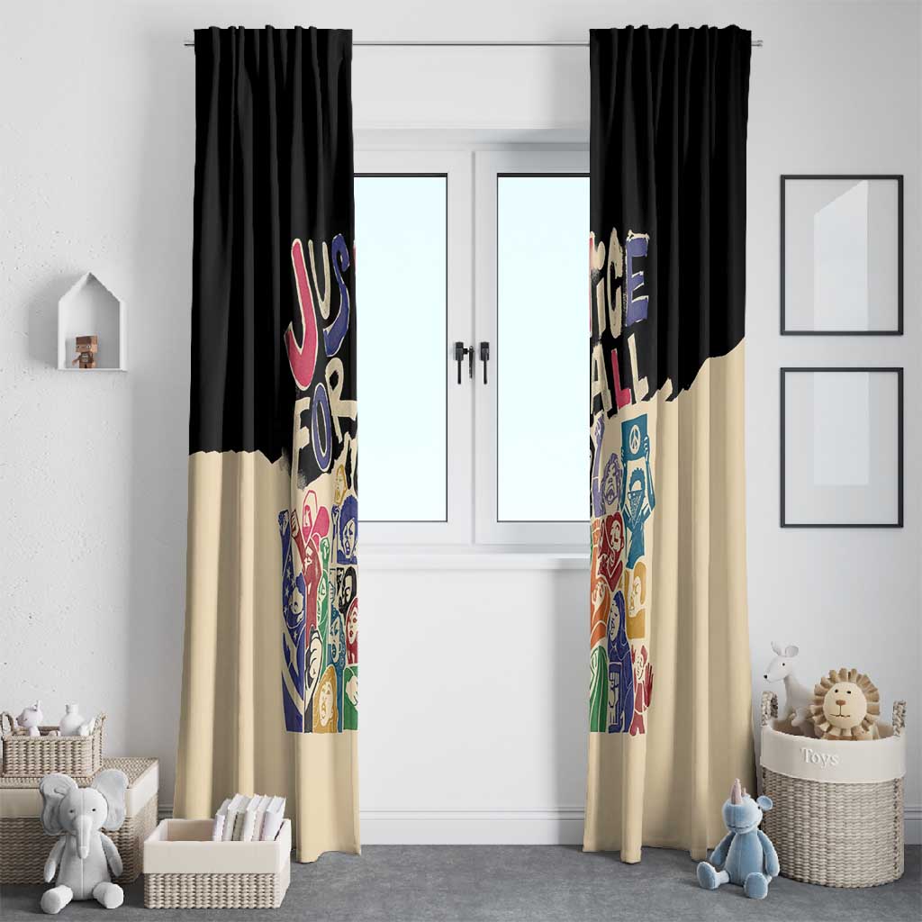 African Stand Firm Window Curtain Justice For All