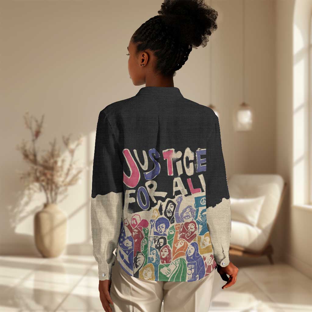 African Stand Firm Women Casual Shirt Justice For All