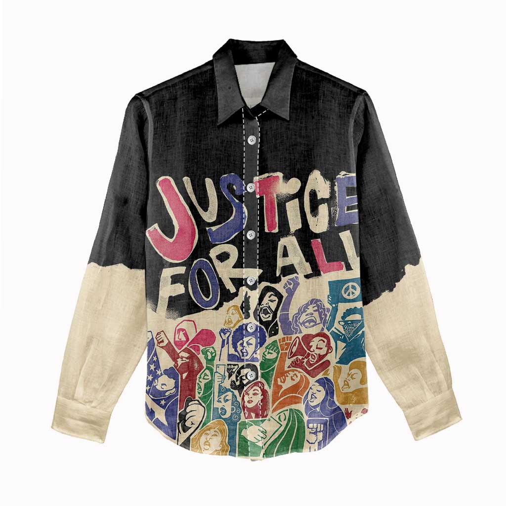 African Stand Firm Women Casual Shirt Justice For All