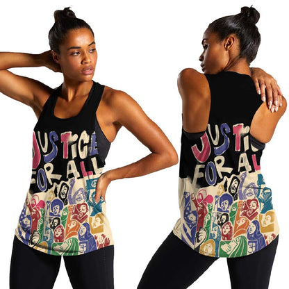 African Stand Firm Women Racerback Tank Justice For All