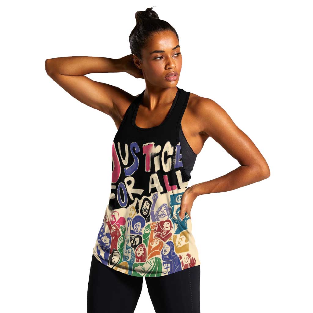 African Stand Firm Women Racerback Tank Justice For All
