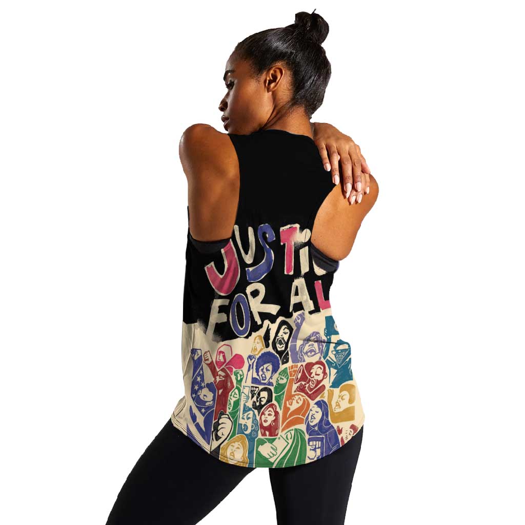 African Stand Firm Women Racerback Tank Justice For All