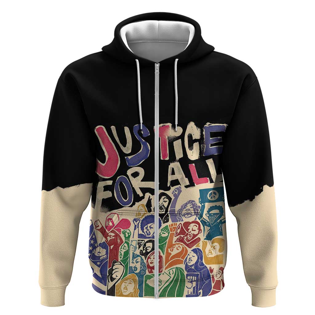 African Stand Firm Zip Hoodie Justice For All