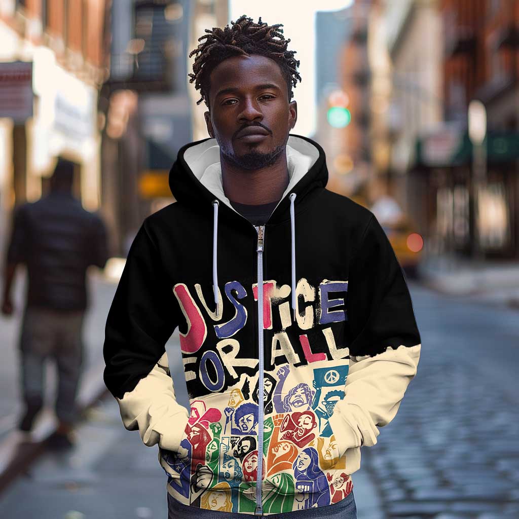 African Stand Firm Zip Hoodie Justice For All