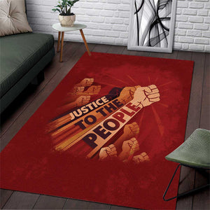 Justice To The People Africa Area Rug Afro Raised Fist