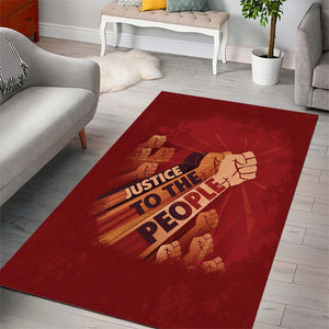 Justice To The People Africa Area Rug Afro Raised Fist