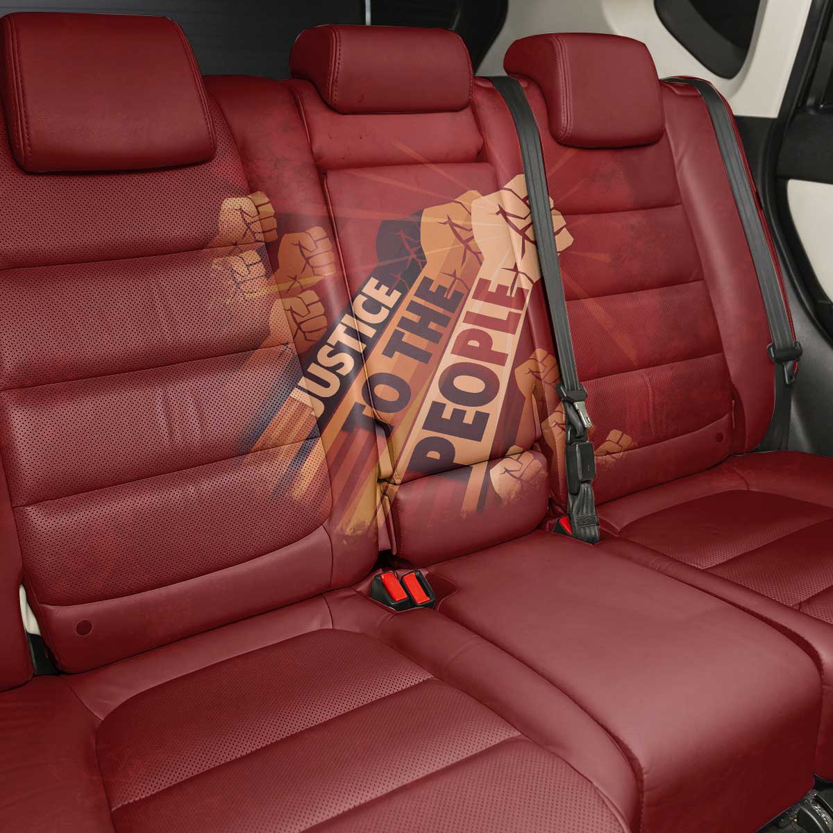 Justice To The People Africa Back Car Seat Cover Afro Raised Fist