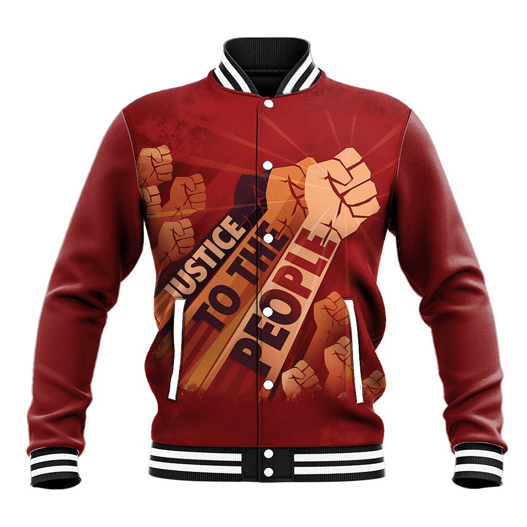 Justice To The People Africa Baseball Jacket Afro Raised Fist