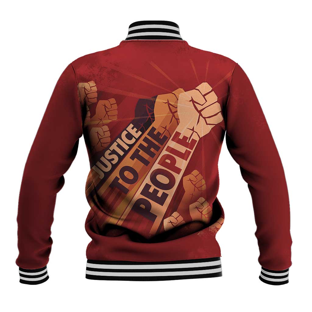 Justice To The People Africa Baseball Jacket Afro Raised Fist