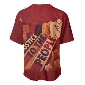 Justice To The People Africa Baseball Jersey Afro Raised Fist