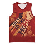 Justice To The People Africa Basketball Jersey Afro Raised Fist - African Pride