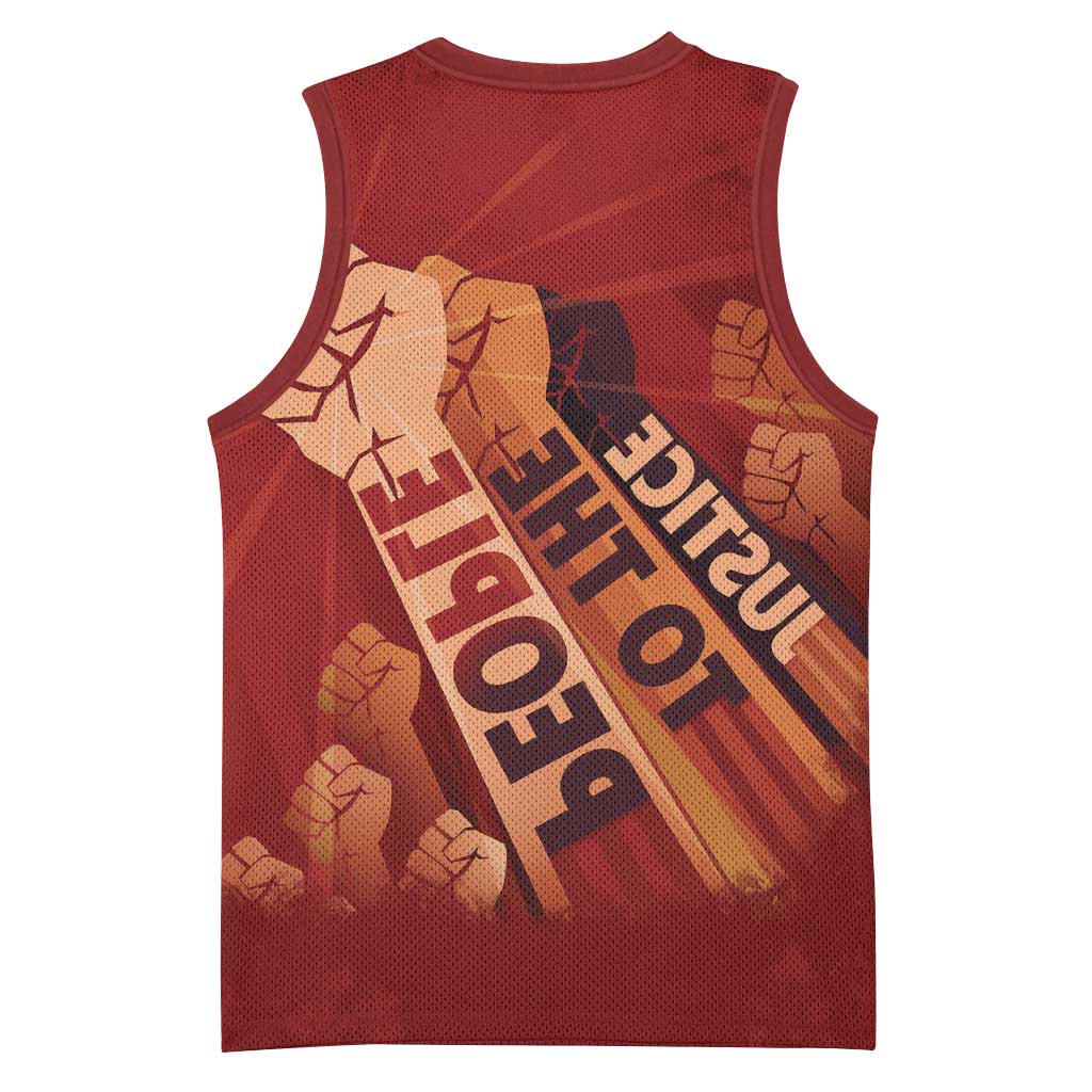 Justice To The People Africa Basketball Jersey Afro Raised Fist - African Pride