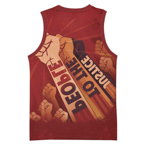 Justice To The People Africa Basketball Jersey Afro Raised Fist - African Pride