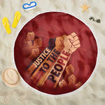 Justice To The People Africa Beach Blanket Afro Raised Fist