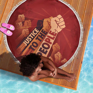 Justice To The People Africa Beach Blanket Afro Raised Fist