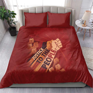 Justice To The People Africa Bedding Set Afro Raised Fist