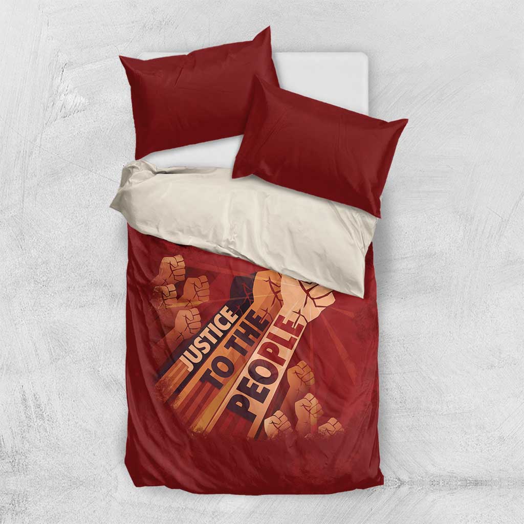 Justice To The People Africa Bedding Set Afro Raised Fist
