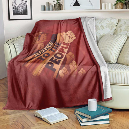 Justice To The People Africa Blanket Afro Raised Fist