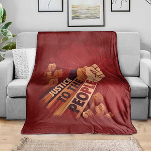Justice To The People Africa Blanket Afro Raised Fist