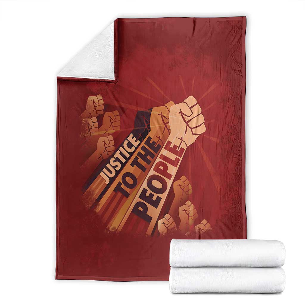Justice To The People Africa Blanket Afro Raised Fist