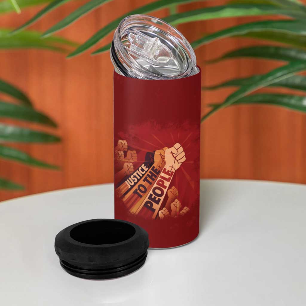 Justice To The People Africa 4 in 1 Can Cooler Tumbler Afro Raised Fist