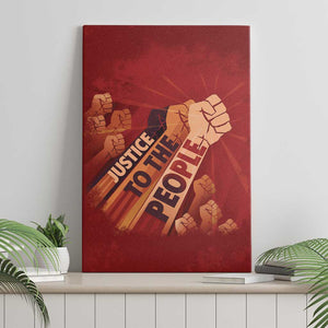 Justice To The People Africa Canvas Wall Art Afro Raised Fist