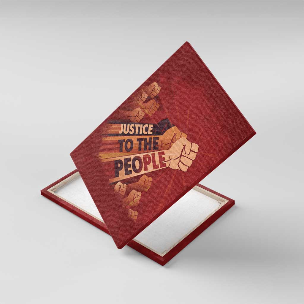 Justice To The People Africa Canvas Wall Art Afro Raised Fist