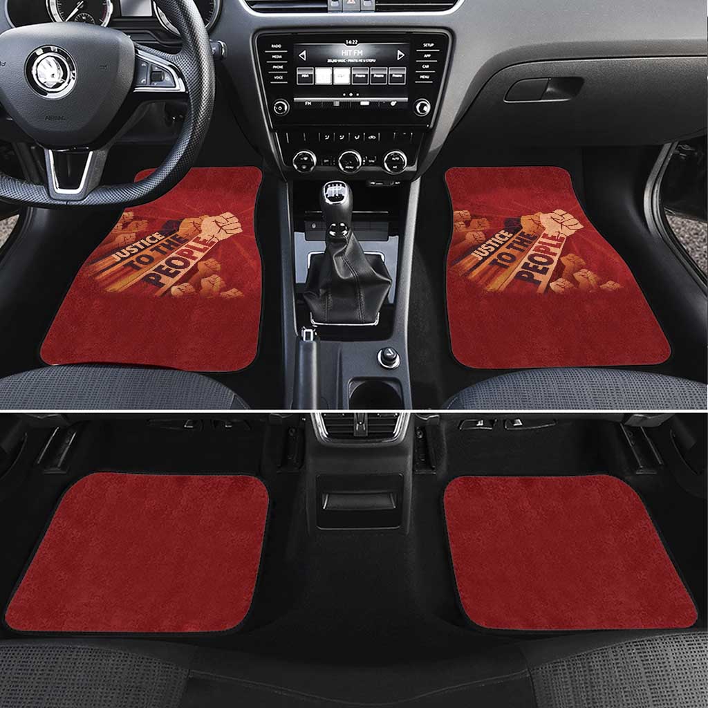 Justice To The People Africa Car Mats Afro Raised Fist