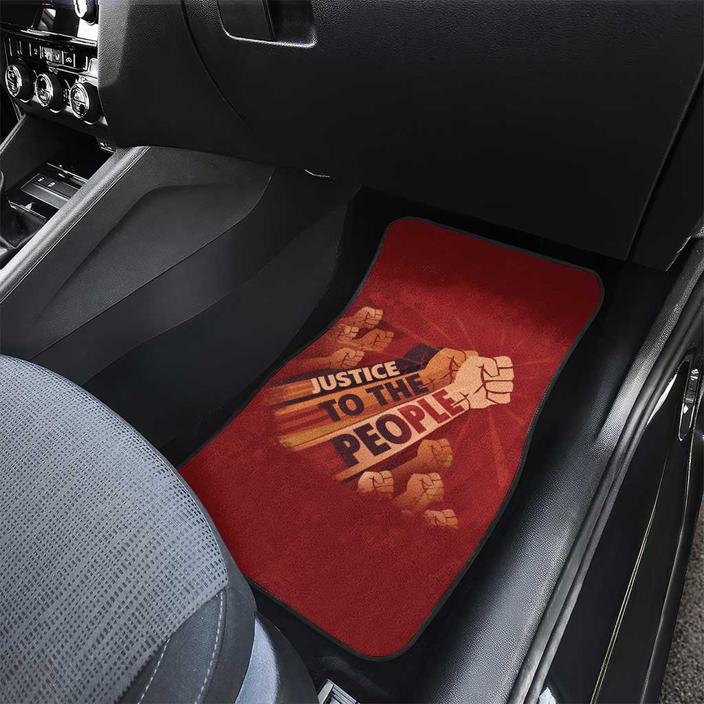 Justice To The People Africa Car Mats Afro Raised Fist