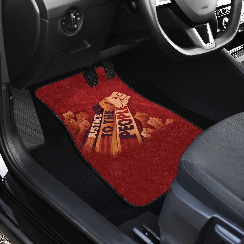 Justice To The People Africa Car Mats Afro Raised Fist