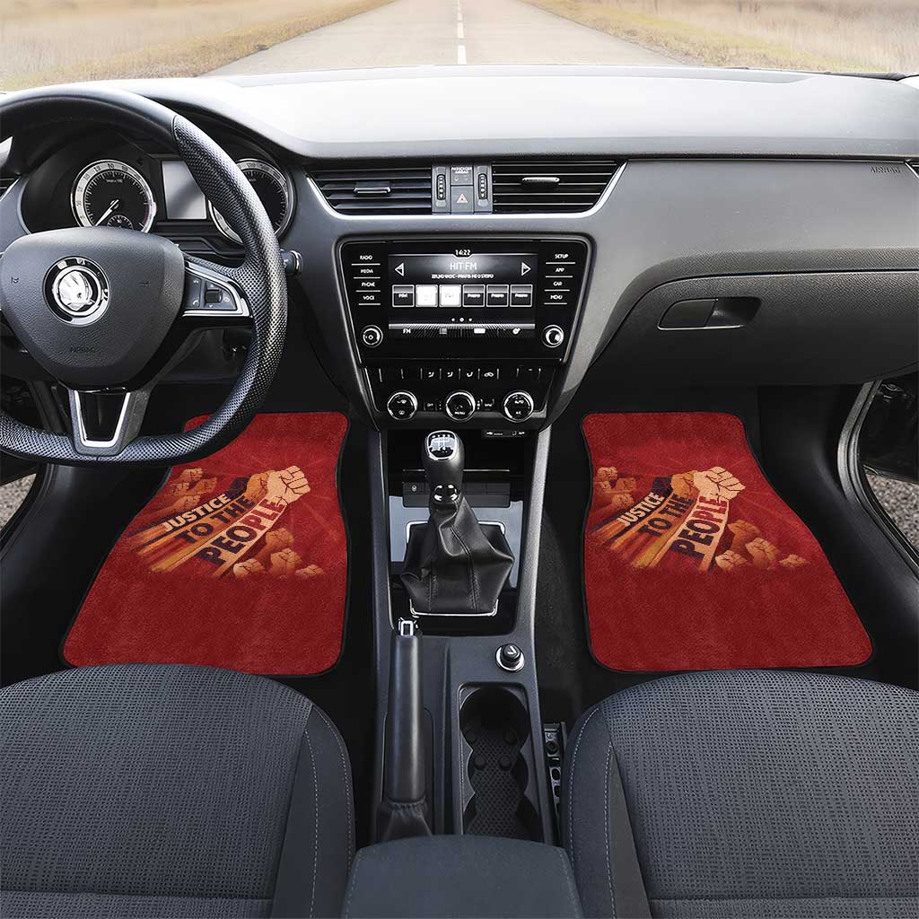 Justice To The People Africa Car Mats Afro Raised Fist