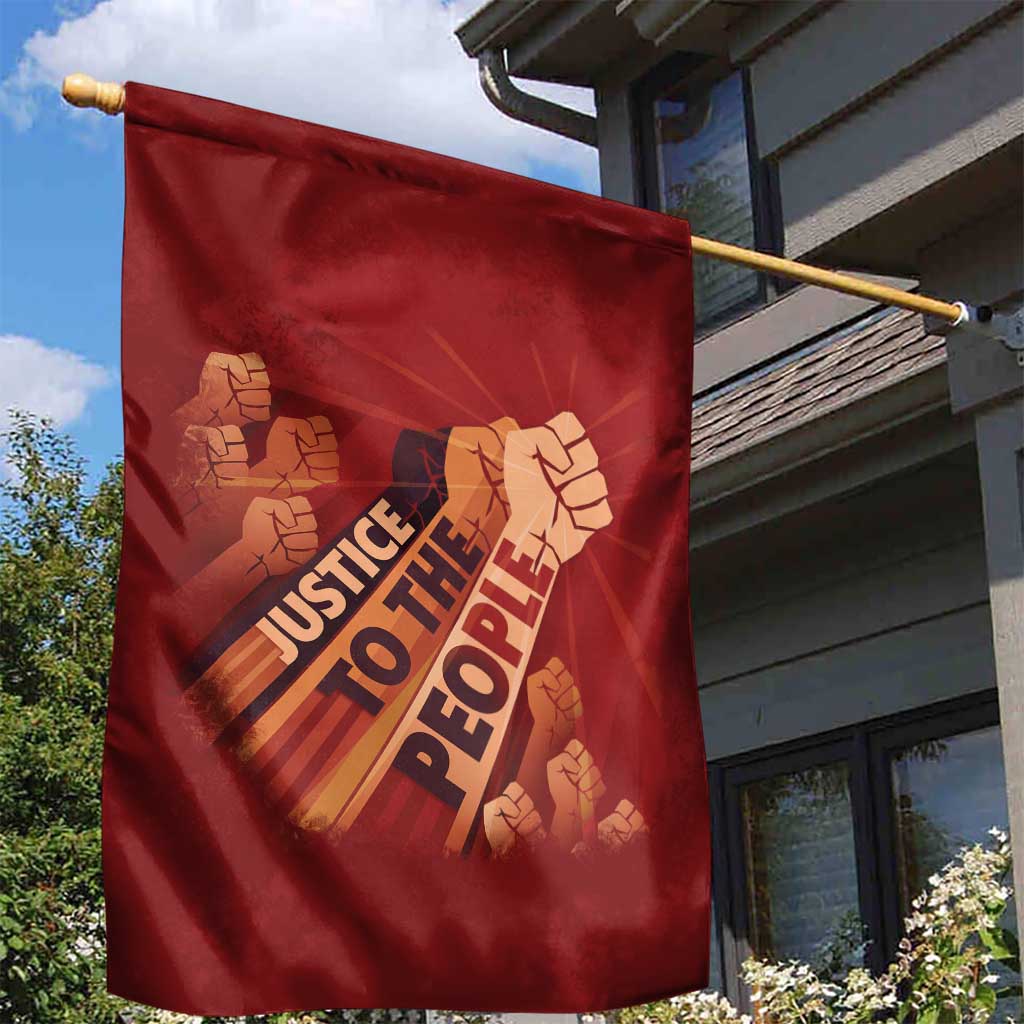 Justice To The People Africa Garden Flag Afro Raised Fist