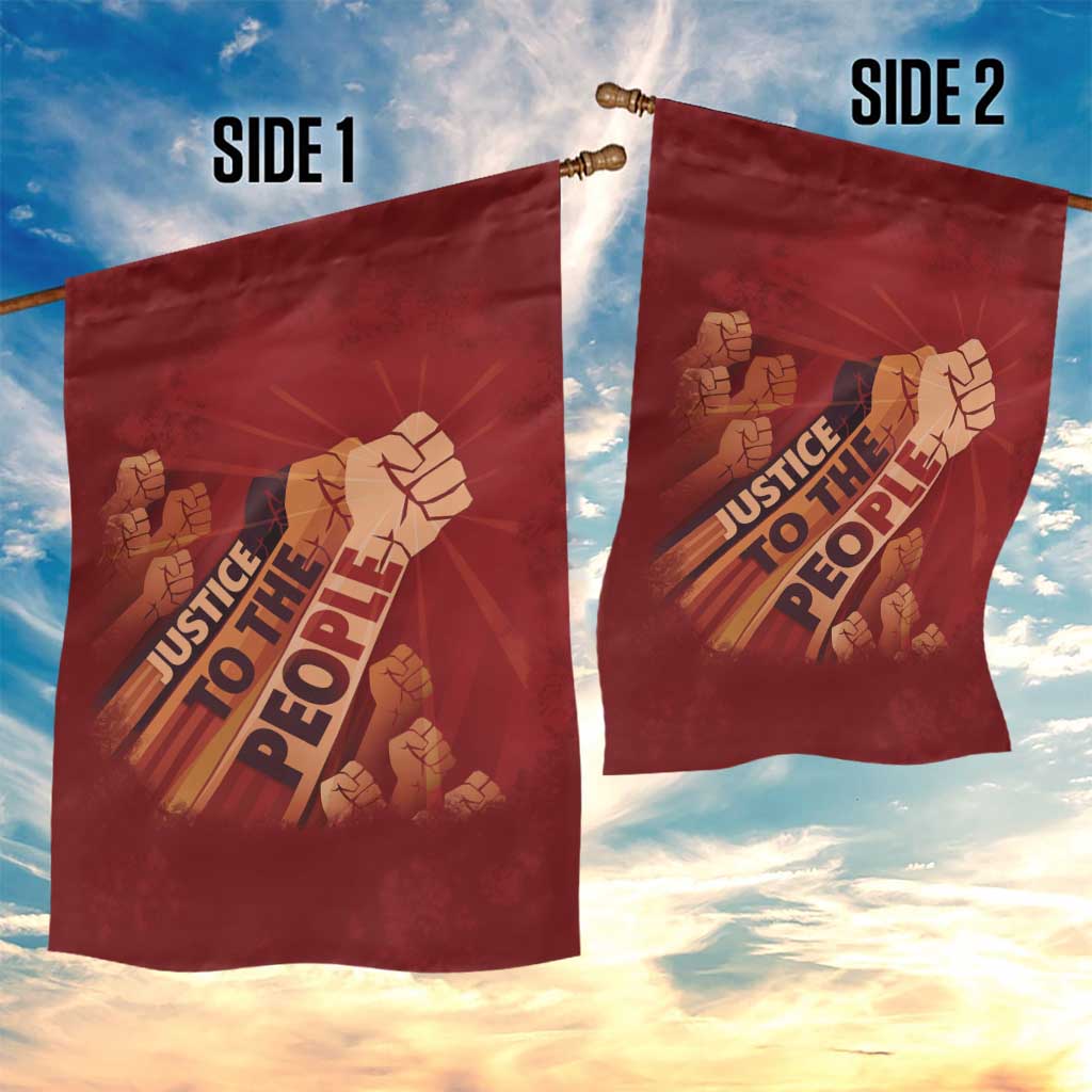 Justice To The People Africa Garden Flag Afro Raised Fist