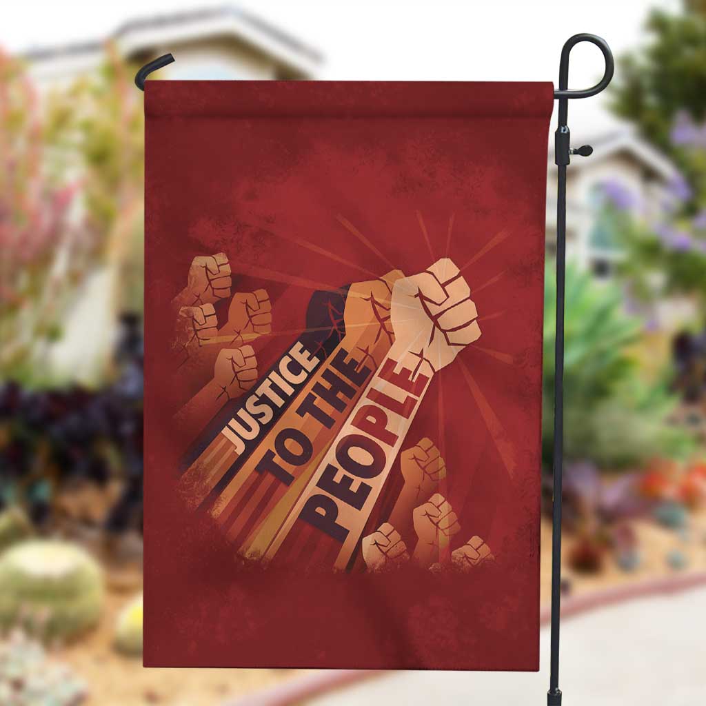 Justice To The People Africa Garden Flag Afro Raised Fist