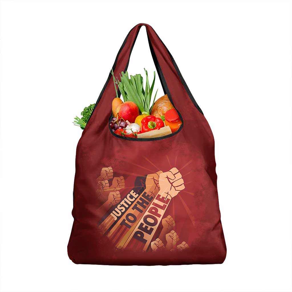 Justice To The People Africa Grocery Bag Afro Raised Fist
