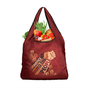 Justice To The People Africa Grocery Bag Afro Raised Fist