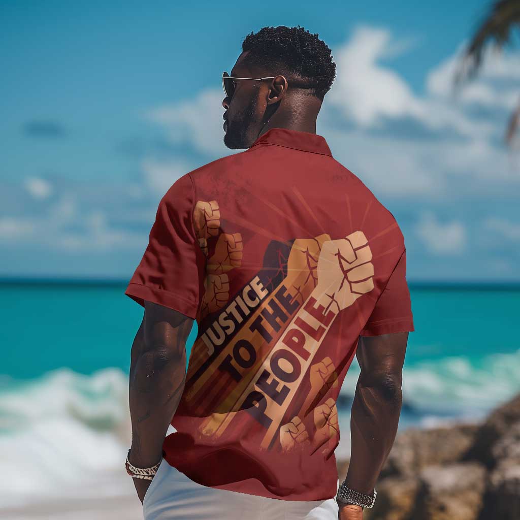 Justice To The People Africa Hawaiian Shirt Afro Raised Fist