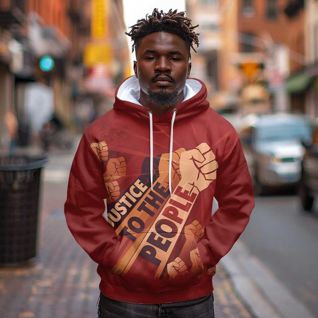 Justice To The People Africa Hoodie Afro Raised Fist