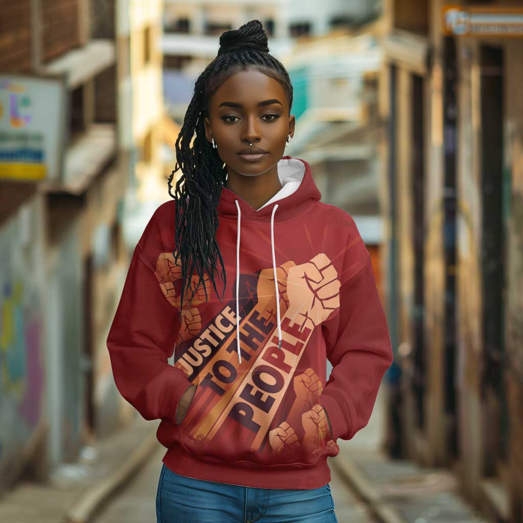 Justice To The People Africa Hoodie Afro Raised Fist