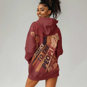 Justice To The People Africa Hoodie Dress Afro Raised Fist