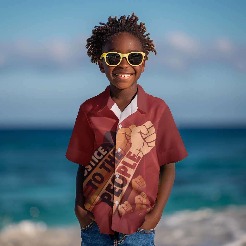 Justice To The People Africa Kid Hawaiian Shirt Afro Raised Fist