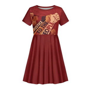 Justice To The People Africa Kid Short Sleeve Dress Afro Raised Fist