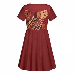 Justice To The People Africa Kid Short Sleeve Dress Afro Raised Fist