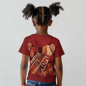Justice To The People Africa Kid T shirt Afro Raised Fist