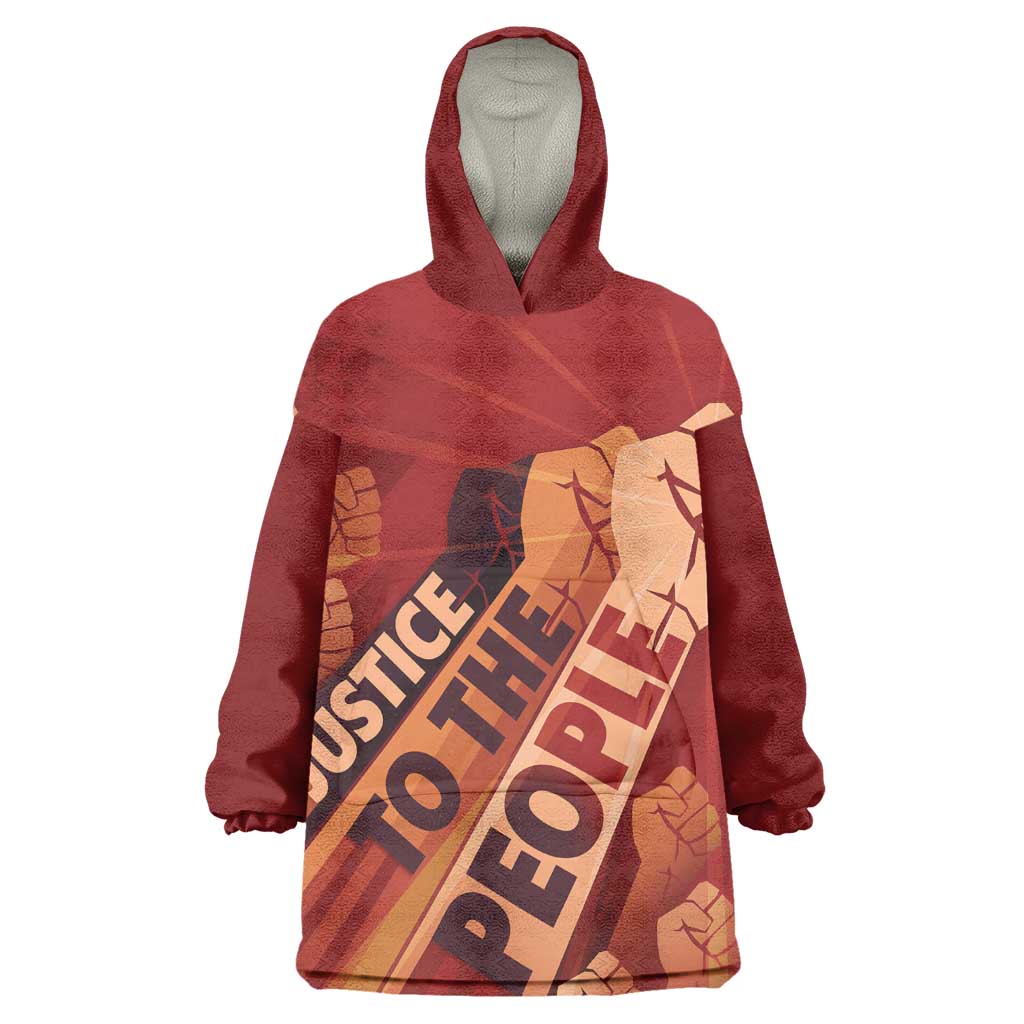 Justice To The People Africa Kid Wearable Blanket Hoodie Afro Raised Fist