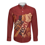 Justice To The People Africa Long Sleeve Button Shirt Afro Raised Fist