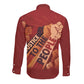 Justice To The People Africa Long Sleeve Button Shirt Afro Raised Fist