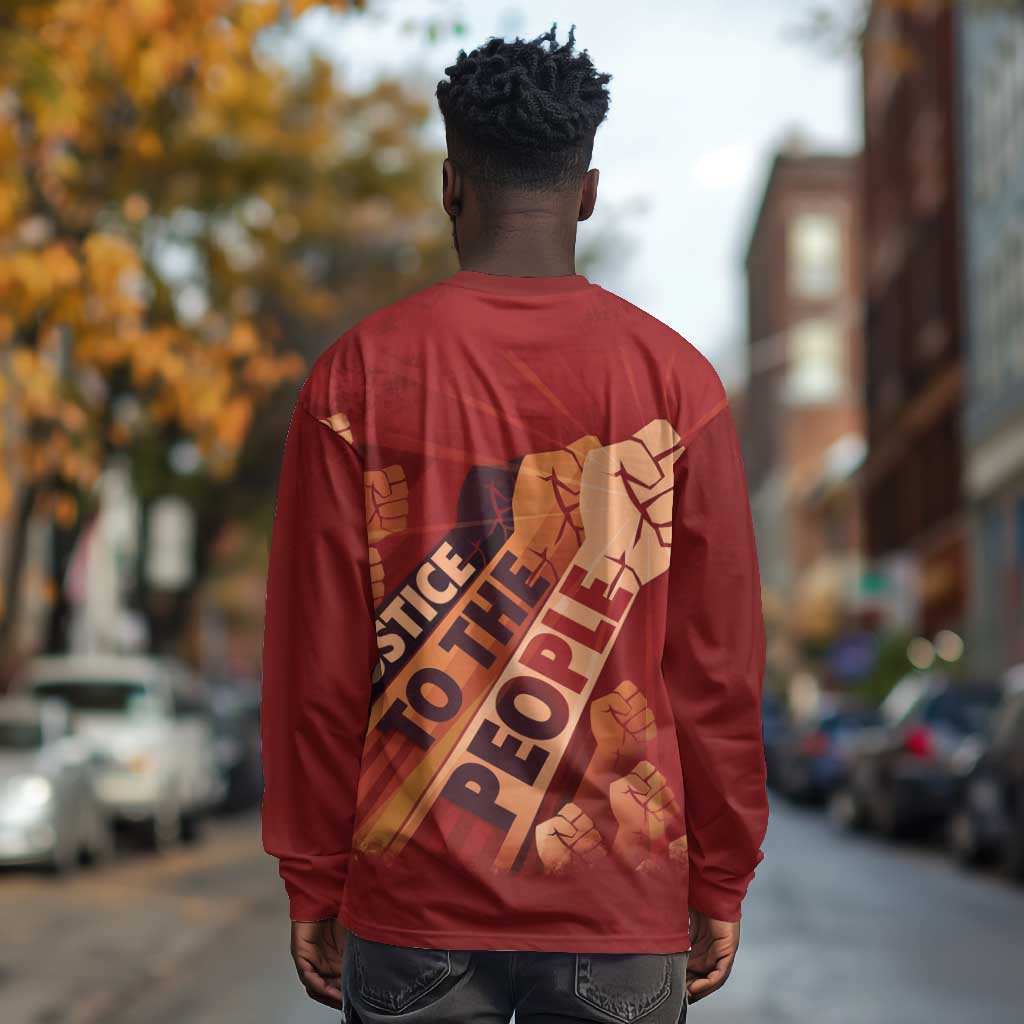 Justice To The People Africa Long Sleeve Shirt Afro Raised Fist