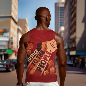 Justice To The People Africa Men Tank Top Afro Raised Fist