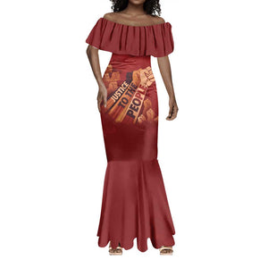 Justice To The People Africa Mermaid Dress Afro Raised Fist